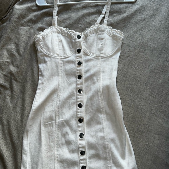 White Denim Dress - Picture 2 of 5